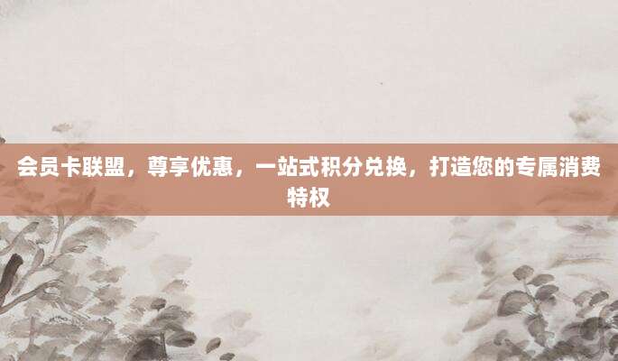 会员卡联盟，尊享优惠，一站式积分兑换，打造您的专属消费特权