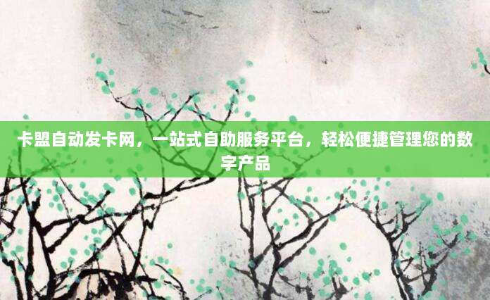 卡盟自动发卡网，一站式自助服务平台，轻松便捷管理您的数字产品