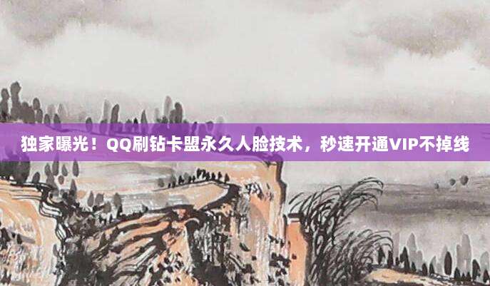 独家曝光！QQ刷钻卡盟永久人脸技术，秒速开通VIP不掉线
