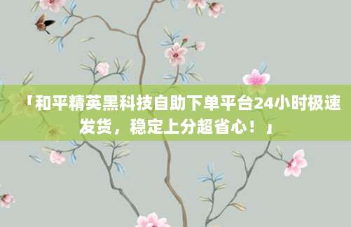 「和平精英黑科技自助下单平台24小时极速发货,稳定上分超省心!」