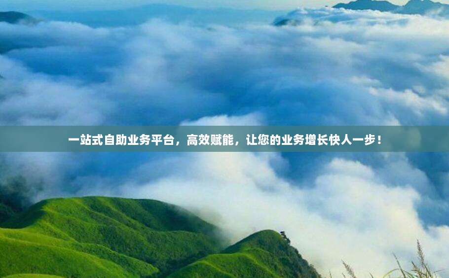 一站式自助业务平台，高效赋能，让您的业务增长快人一步！