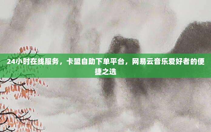 24小时在线服务,卡盟自助下单平台,网易云音乐爱好者的便捷之选
